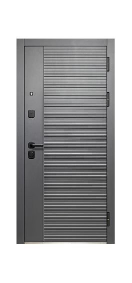 Входная дверь 10см 2МДФ Букле ГРАФИТ ЭМАЛИТ БЕЛЫЙ - фото