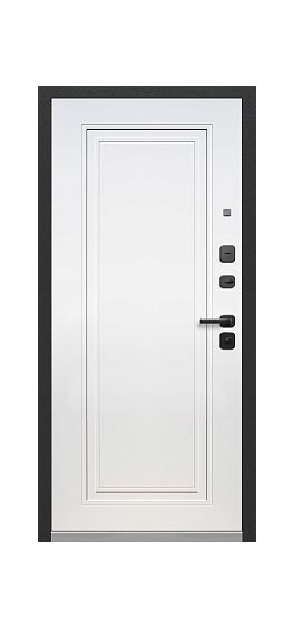 Входная дверь 10см 2МДФ Букле ГРАФИТ ЭМАЛИТ БЕЛЫЙ - фото