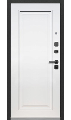 Входная дверь 10см 2МДФ Букле ГРАФИТ ЭМАЛИТ БЕЛЫЙ - фото
